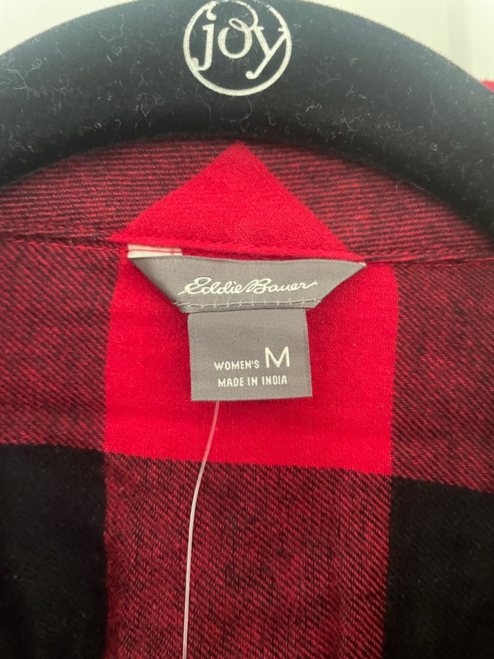 Eddie Bauer Red and Black Plaid Button-Up Shirt - Picture 2 of 8